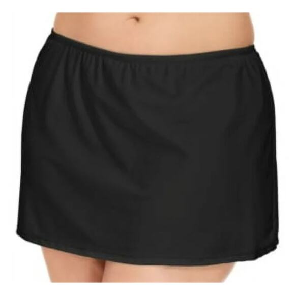 Island Escape Women's Swim Skirt Skort Solid Black Size 22W NWT - Picture 6 of 6